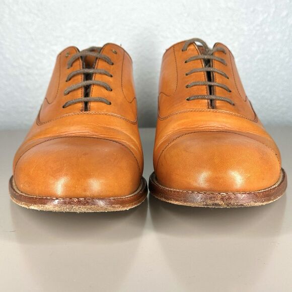 Beckett Simonon Cap Toe Oxford Dress Shoes Brown Leather Mens Size 7 Handcrafted main image 7